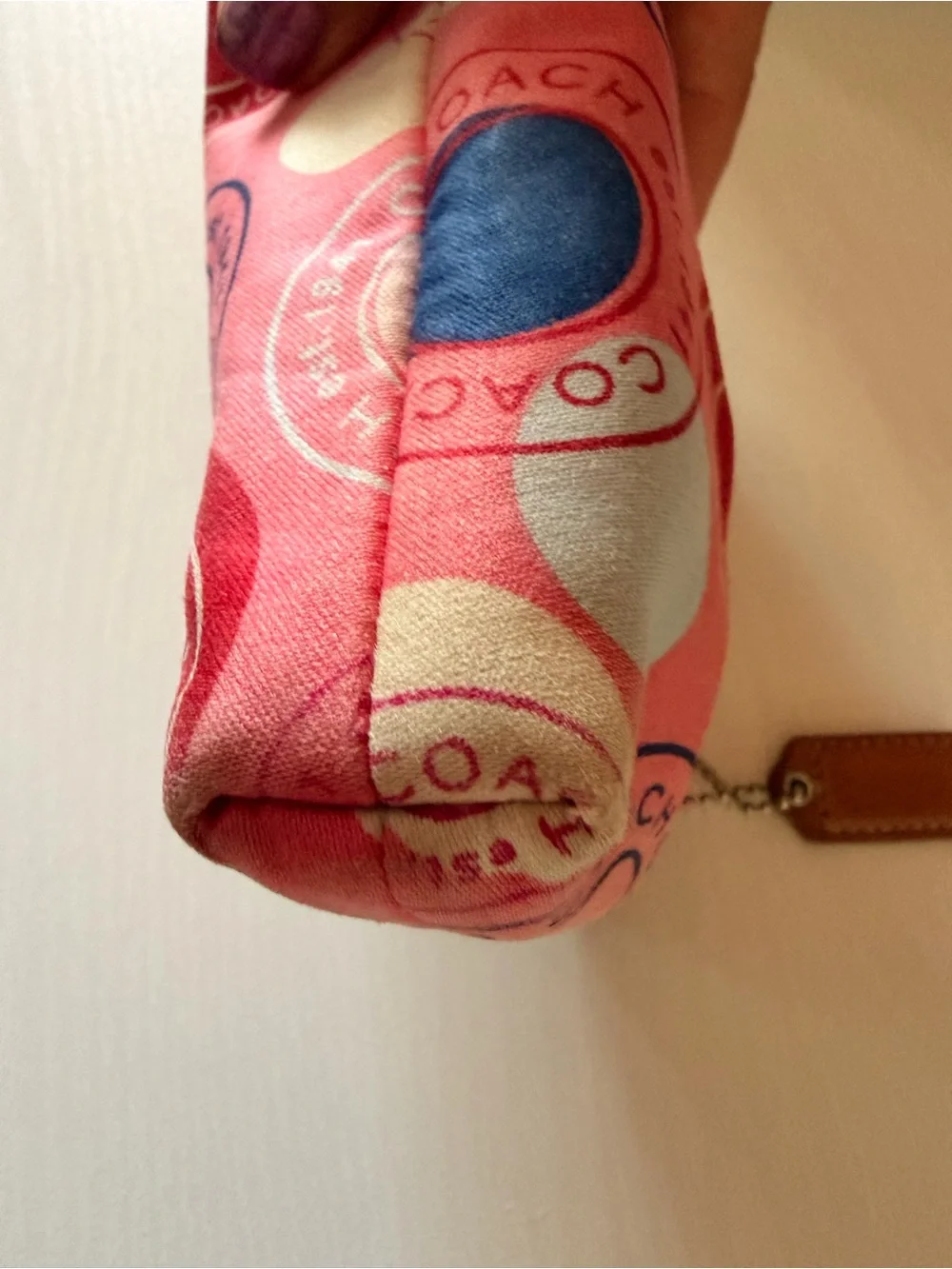 Coach Leah Polka Dot Passport Stamp Wristlet from the late 2000s/Y2K era.